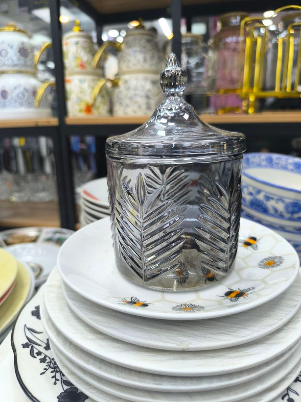 بانکه شیشهای دربدار شیاردار(شکلات خوری)