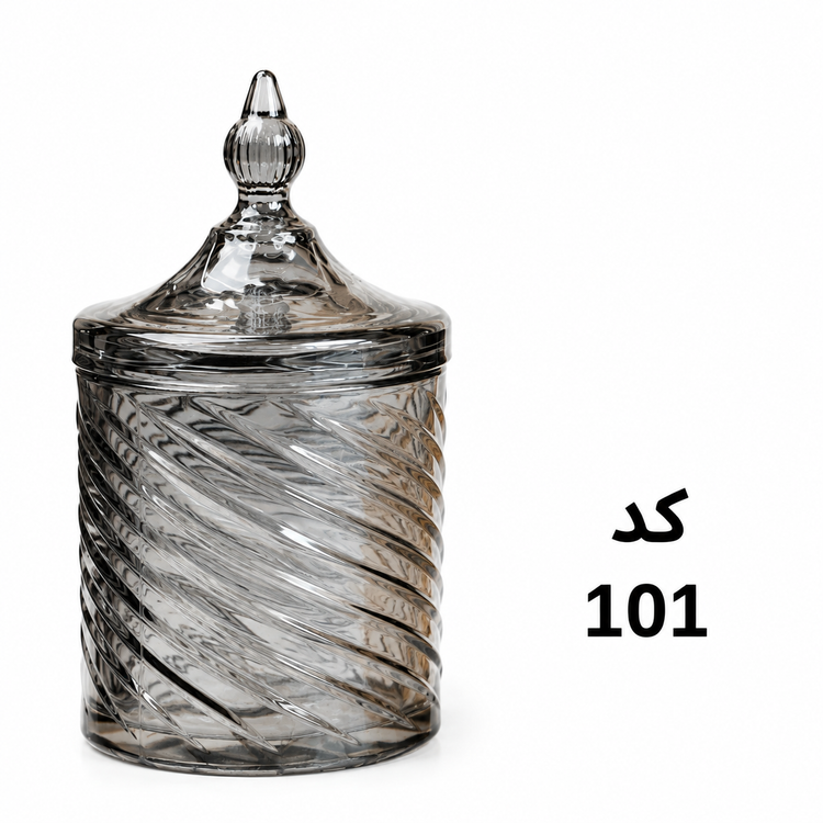 بانکه شیشهای دربدار شیاردار(شکلات خوری)
