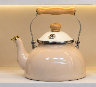 کتری لعابی ۲.۵ لیتری دسته چوبی مدل کلاسیک